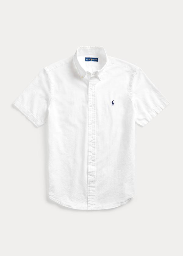 Camisa Polo Ralph Lauren Hombre Blancos - Lightweight Seersucker - FKICY9805